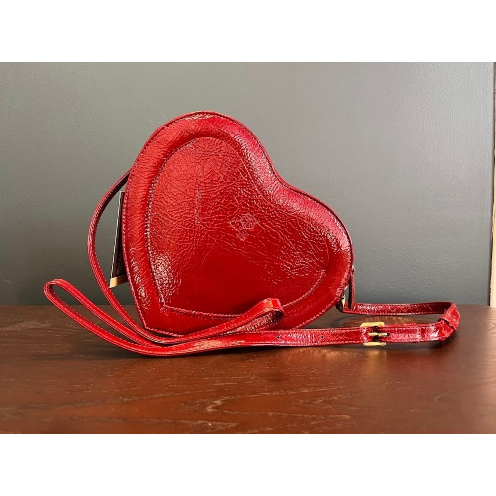 John Cole Cuore Handbag Heart Patent Leather