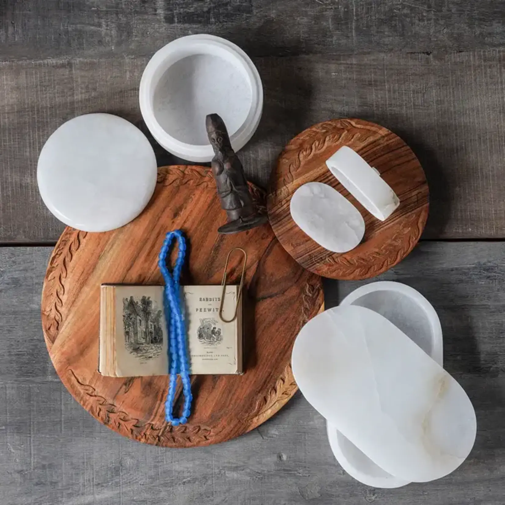 Blue Ocean Traders Alabaster Box Round