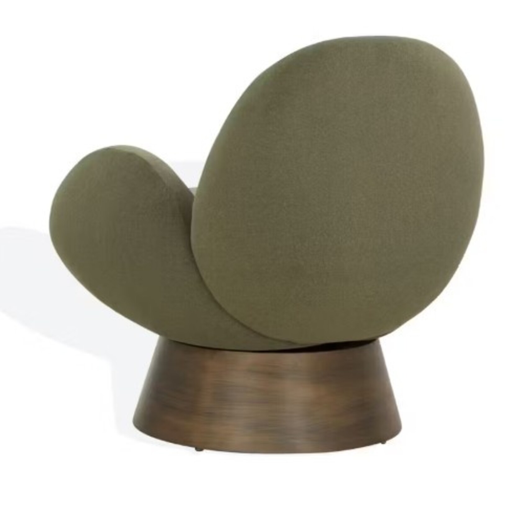 Safavien Paolini Metal Base Accent Chair Olive Green Antique Gold