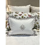 Matouk Monogrammed NWG Stella Boudoir Sham Flange Mocha