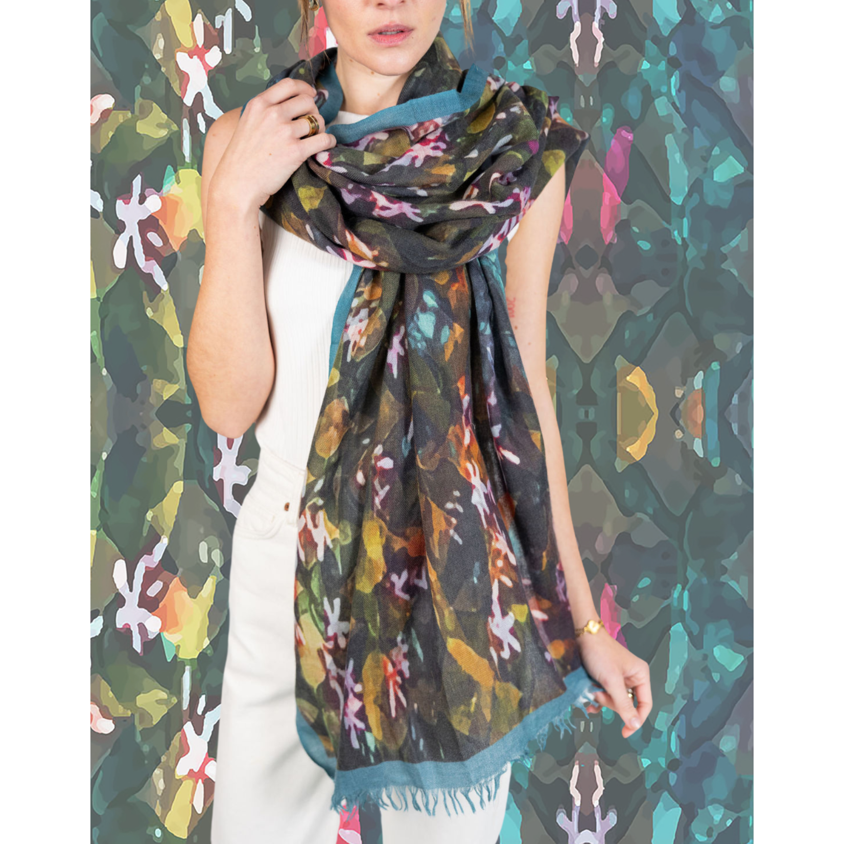 Sara Anderson Burano Jasmine Silk Cashmere Scarf