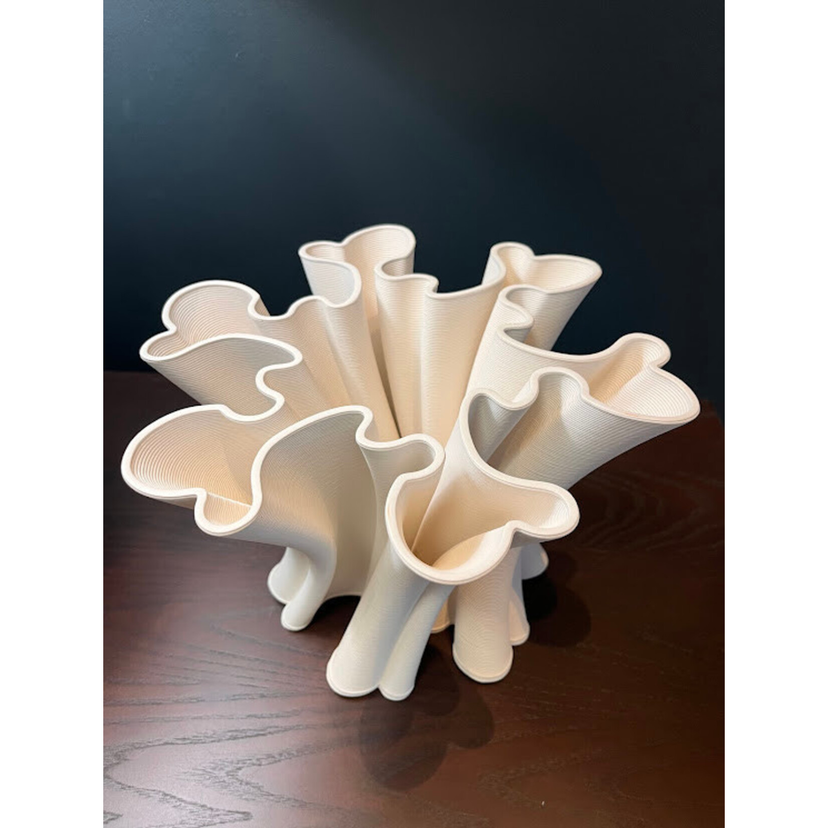 Currey & Company Godet Twist White Vase