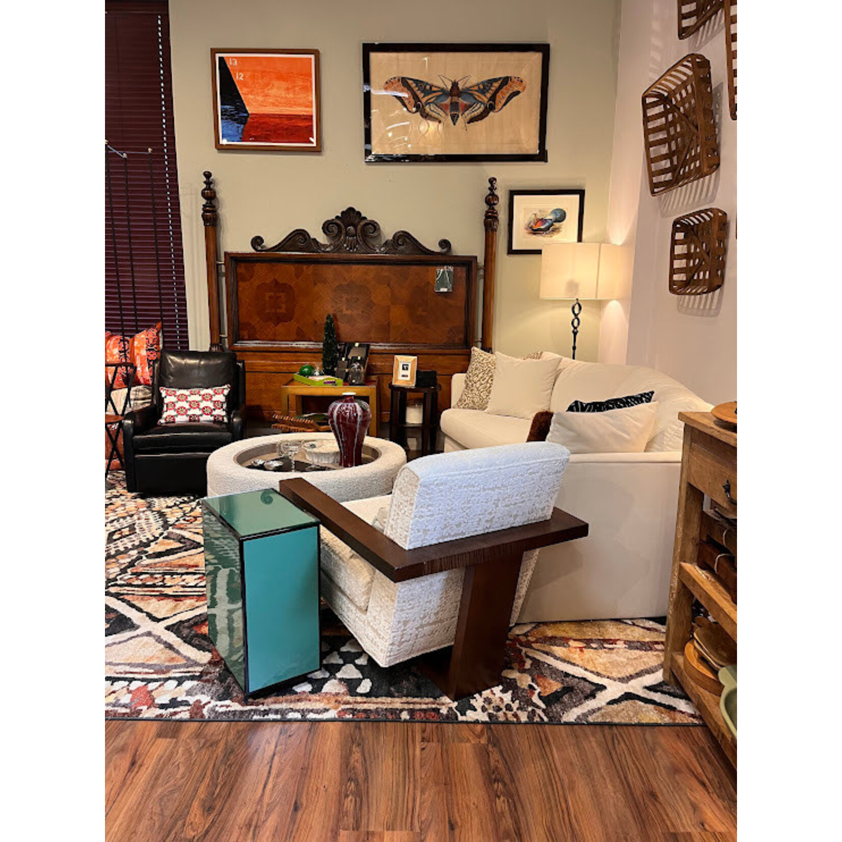 Currey & Company Green Lacquer Side Table