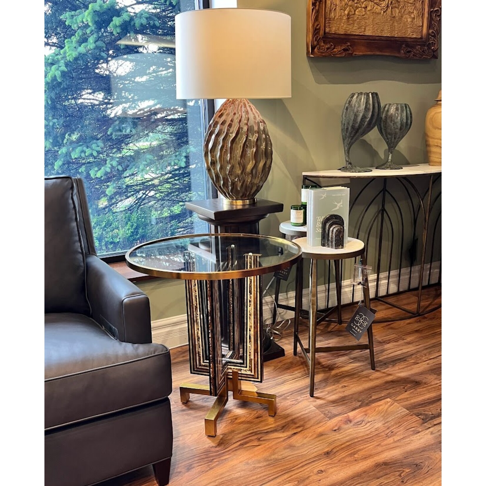 Maitland Smith Maya Occasional Table Shell Inlay Brass