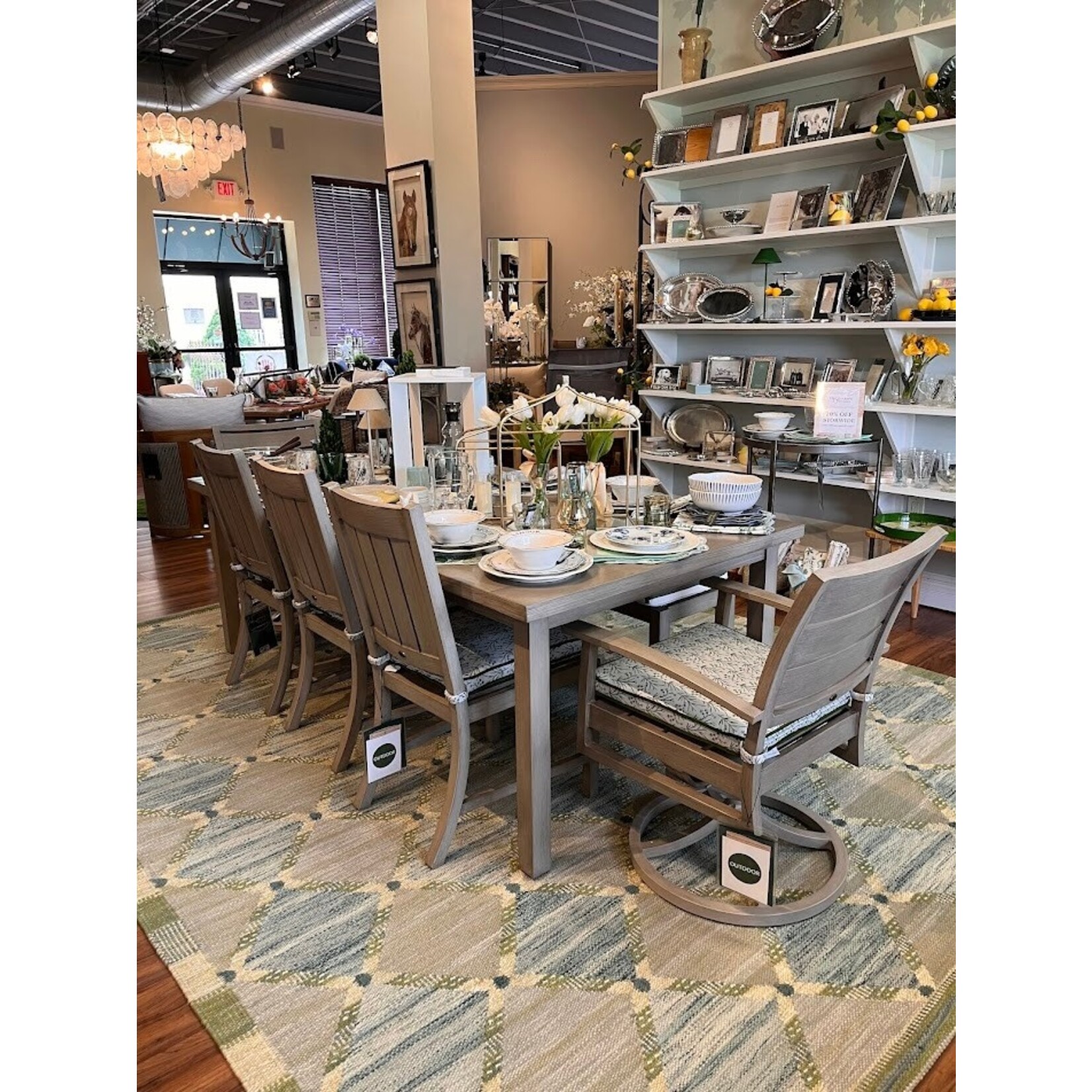Summer Classics Club Aluminum Rectangular Dining Table Oyster