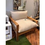 Summer Classics Monterey Natural Teak Lounge Chair & Linen Dove Cushion