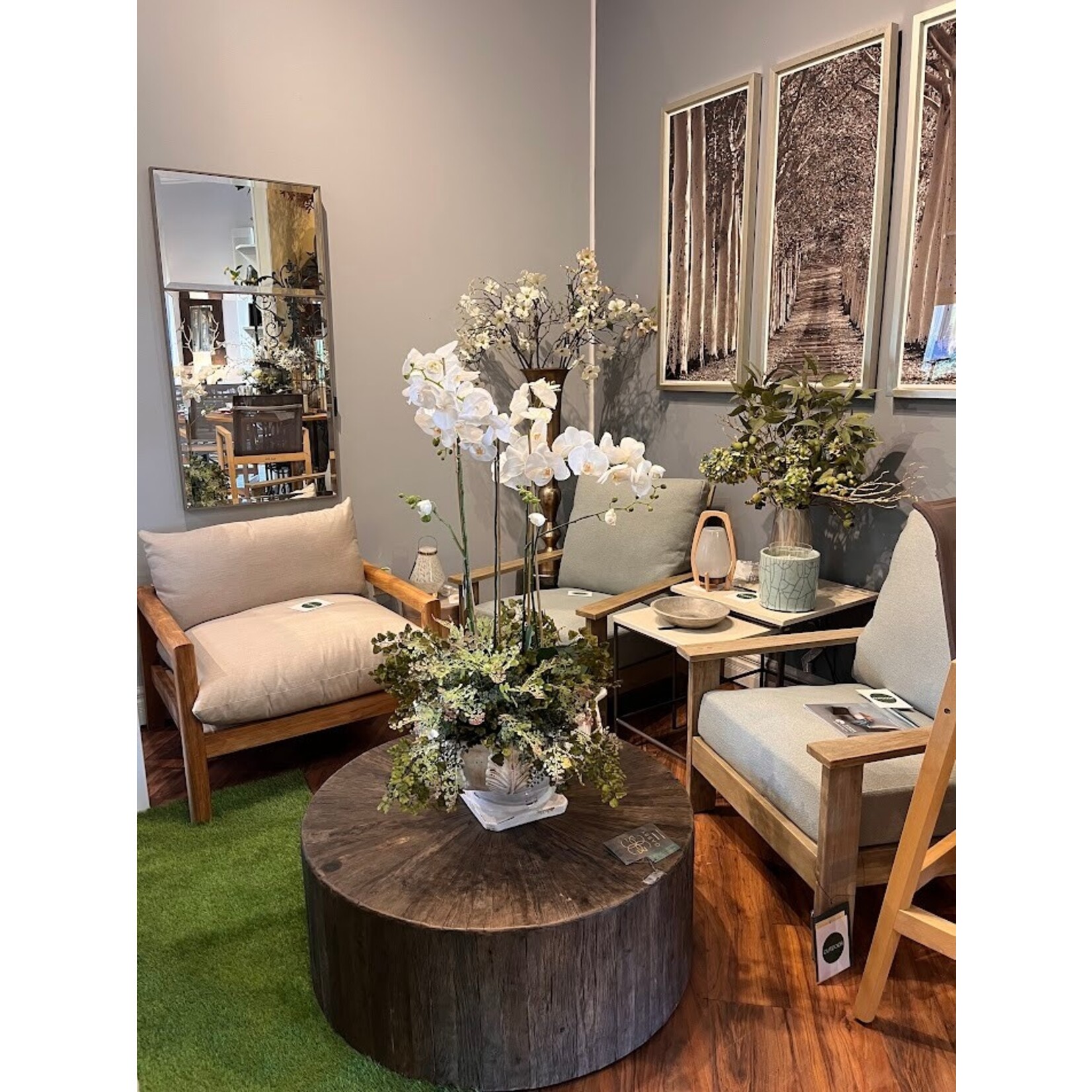 Summer Classics Monterey Lounge Natural Teak with Linen Dove Cushion