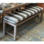 Summer Classics Club Aluminum 60" Bench Oyster with Stripe Forest Cushion