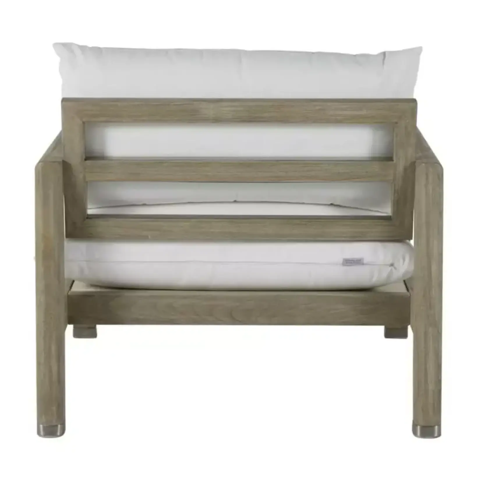 Summer Classics Monterey Natural Teak Lounge Chair & Linen Dove Cushion