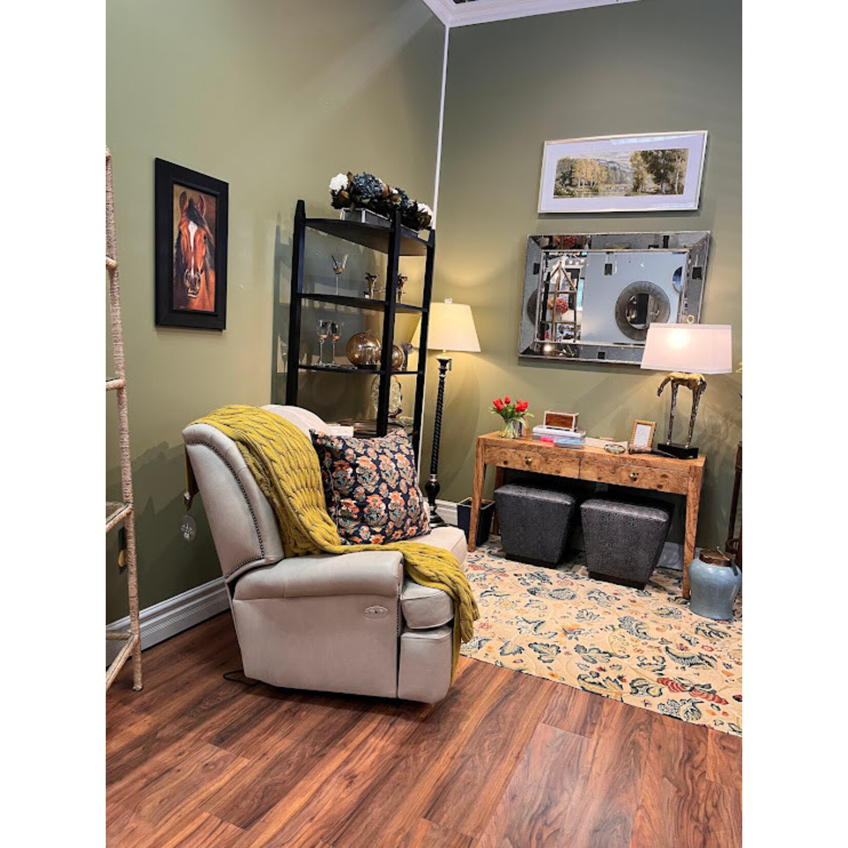 Leathercraft Mathis Swivel Glider Parchment Leather Recliner