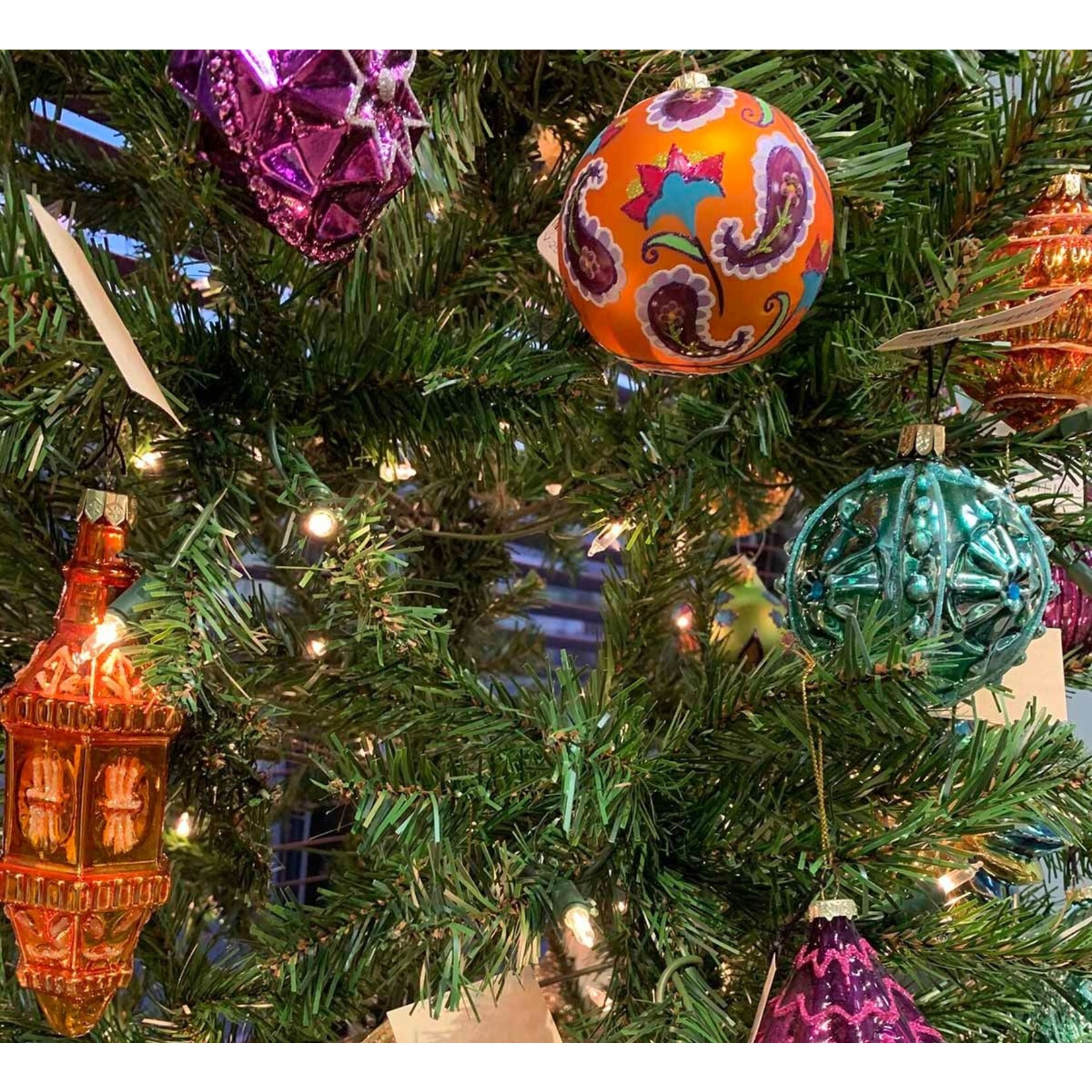 Two's Company Metallic Glass Ornament Medium