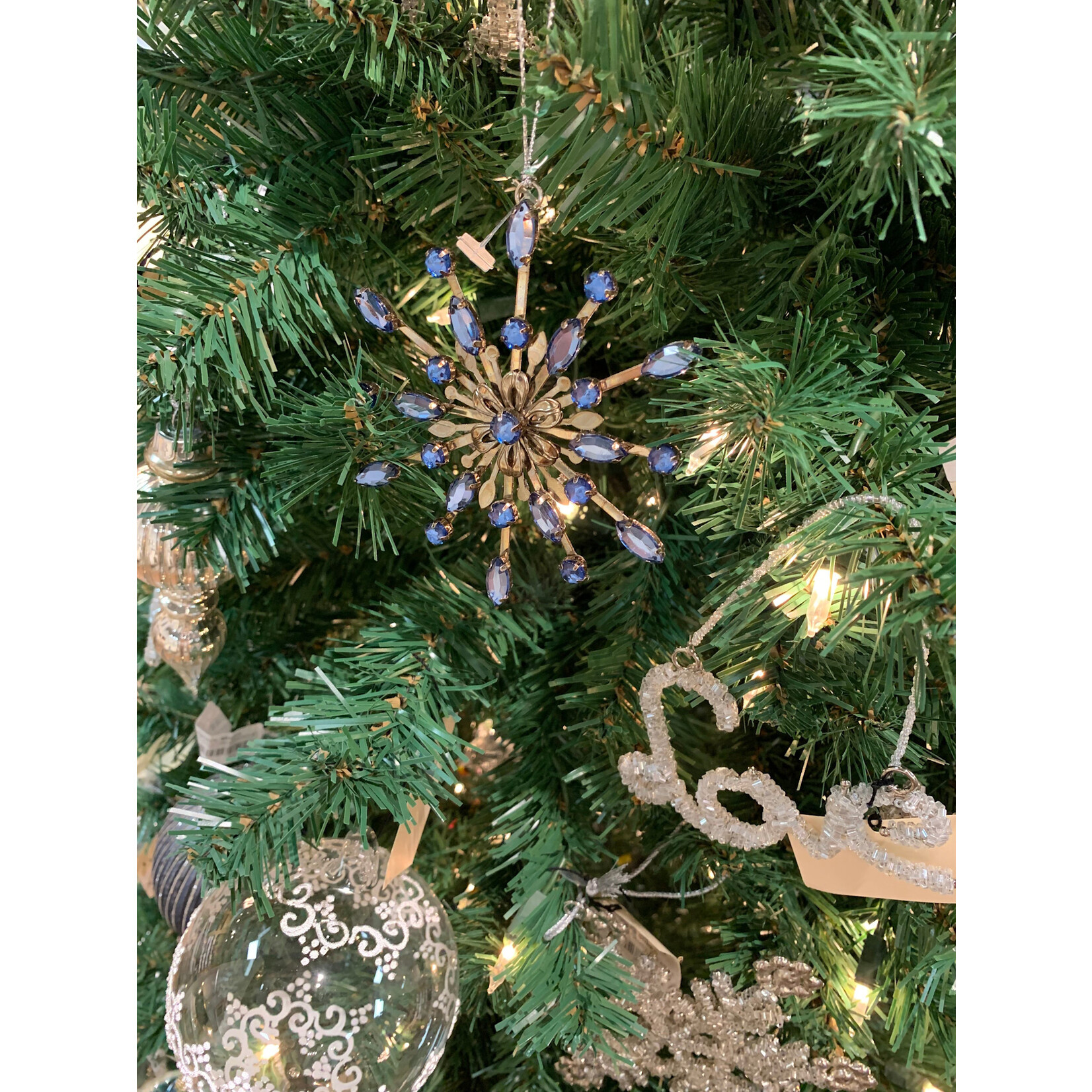 Shishi LLC Jewel Snowflake Blue Ornament