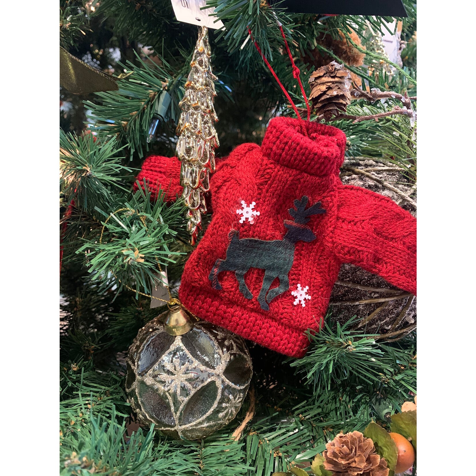 Shishi LLC Red Wool Holiday Sweater Ornament