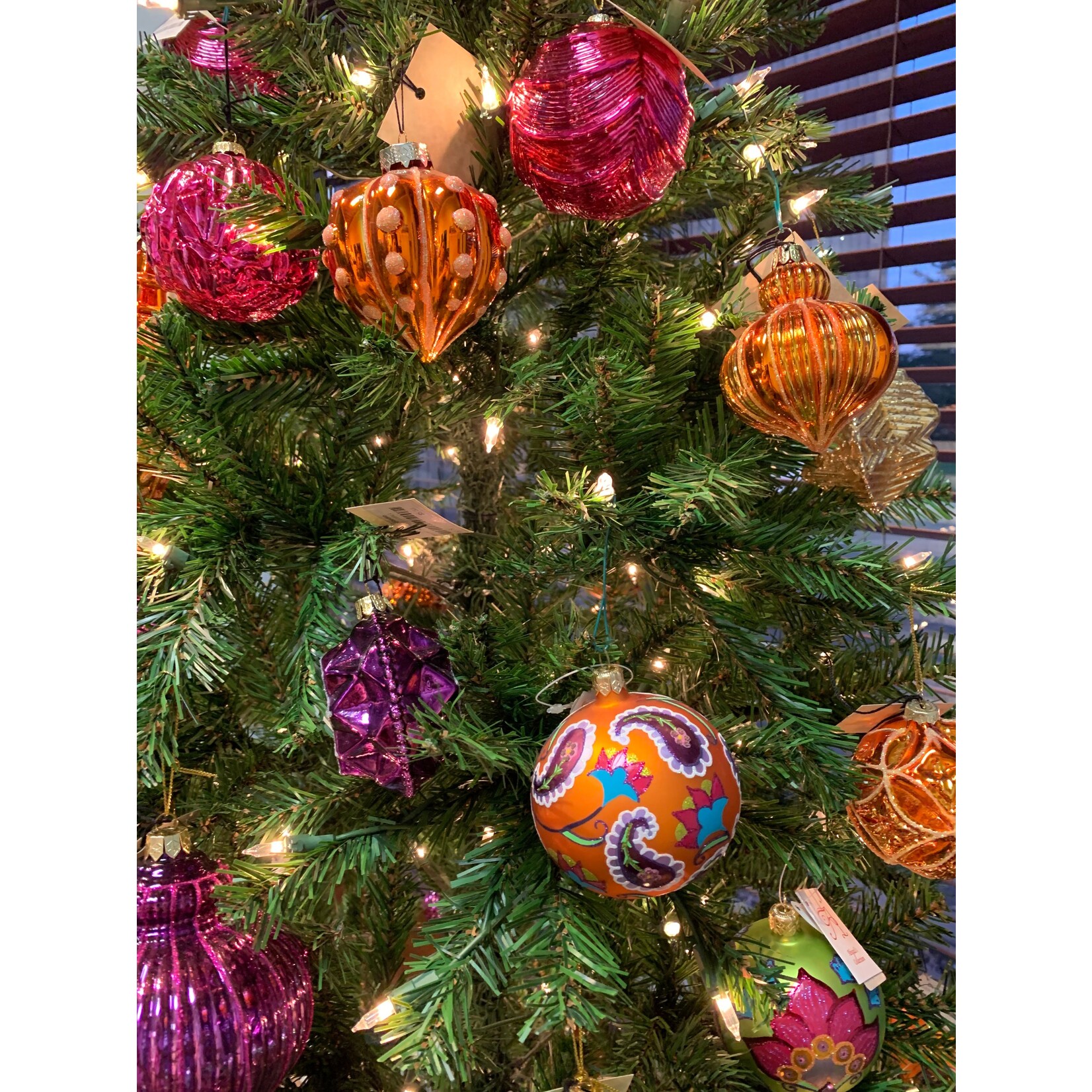 Two's Company Metallic Glass Ornament Medium
