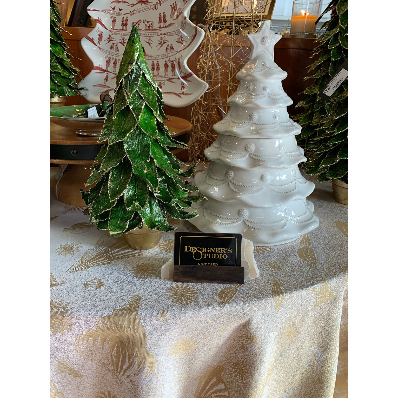 Juliska Christmas Tree Cookie Jar Whitewash