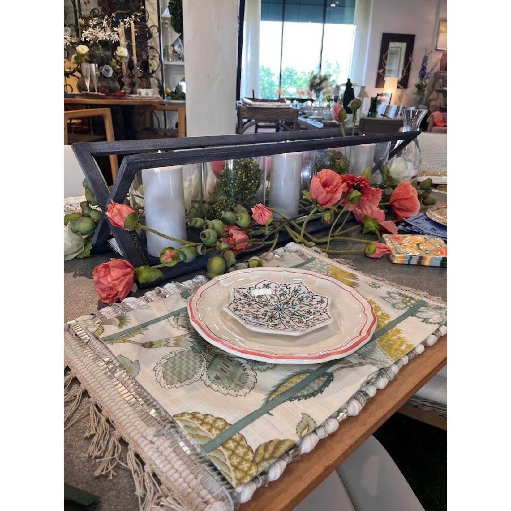 Karen Lee Ballard Welcome Home Floral Placemat Blue Ribbon