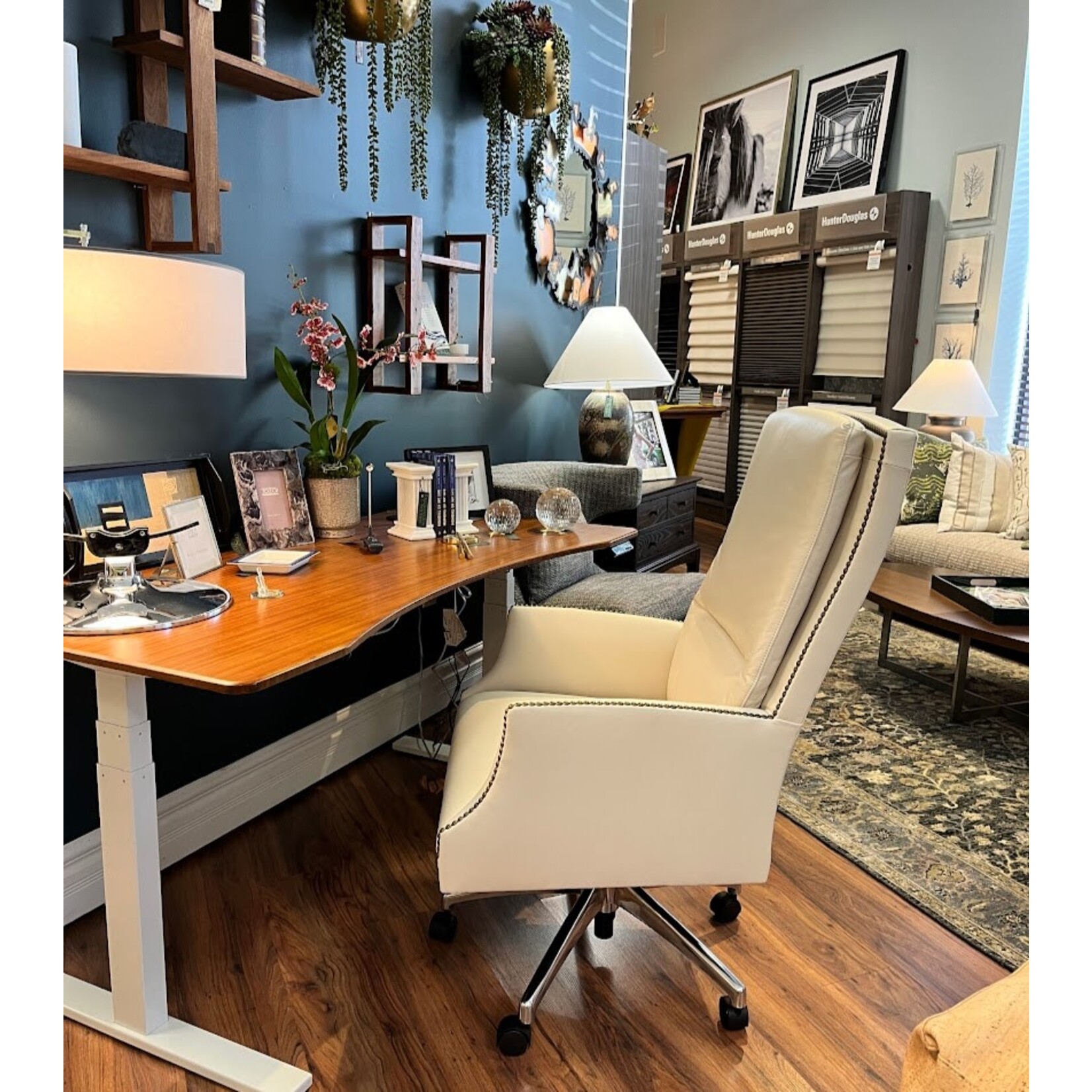 Hancock & Moore LLC Beckett Swivel Tilt Chair Mario Cream Leather