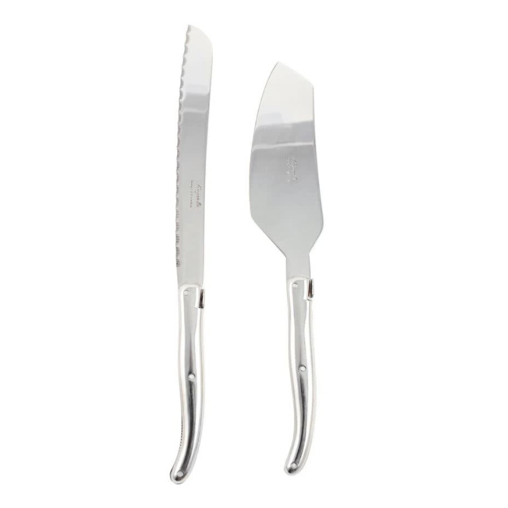 be Home Laguiole Cake Serving Set Platine Stainless Steel in Wooden Box