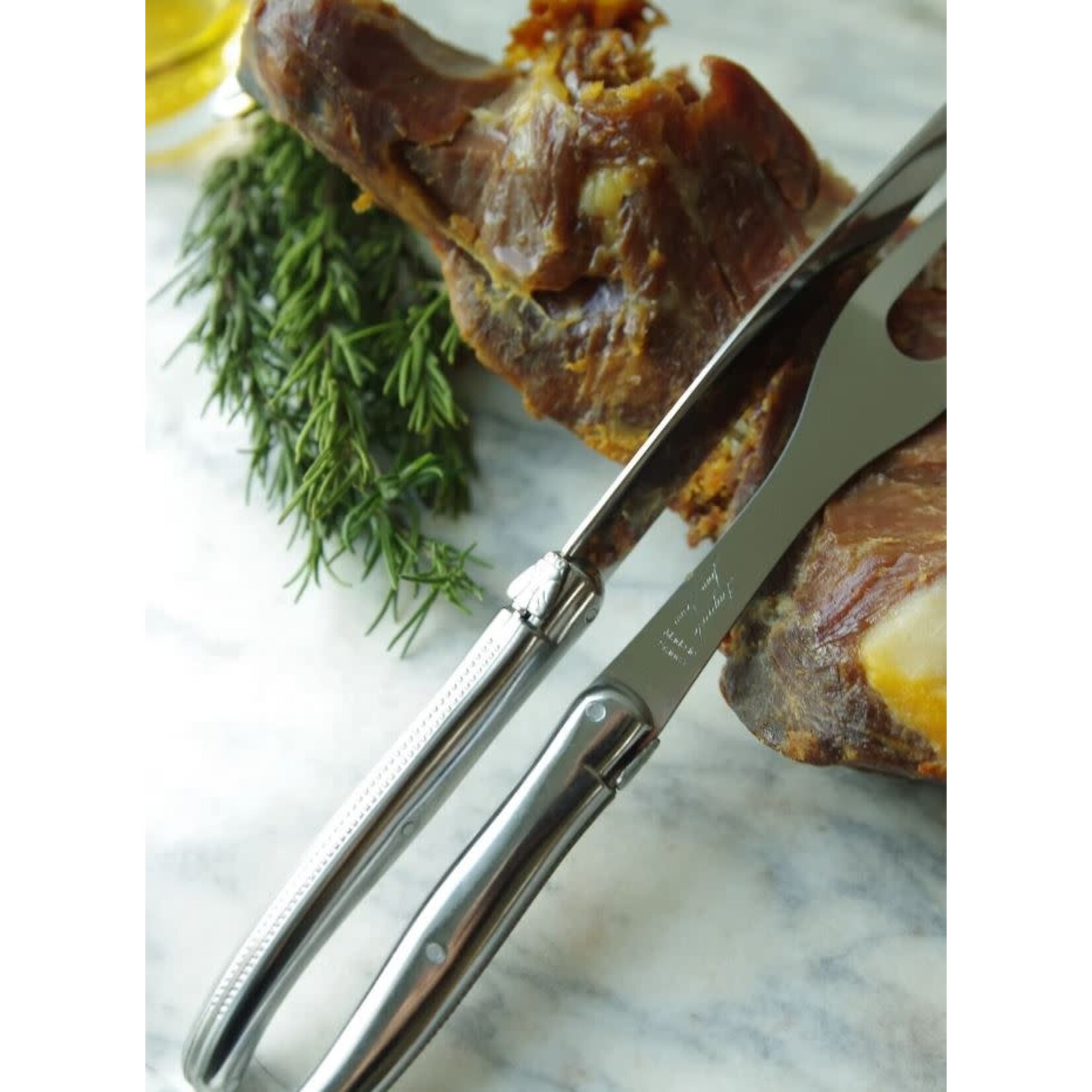 be Home Laguiole Carving Set Platine Stainless Steel in Wooden Box