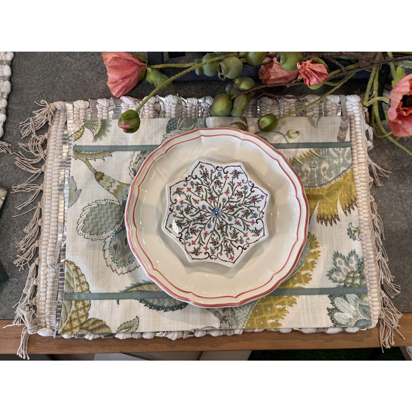 Gien Filets Coral Dinner Plate 10"