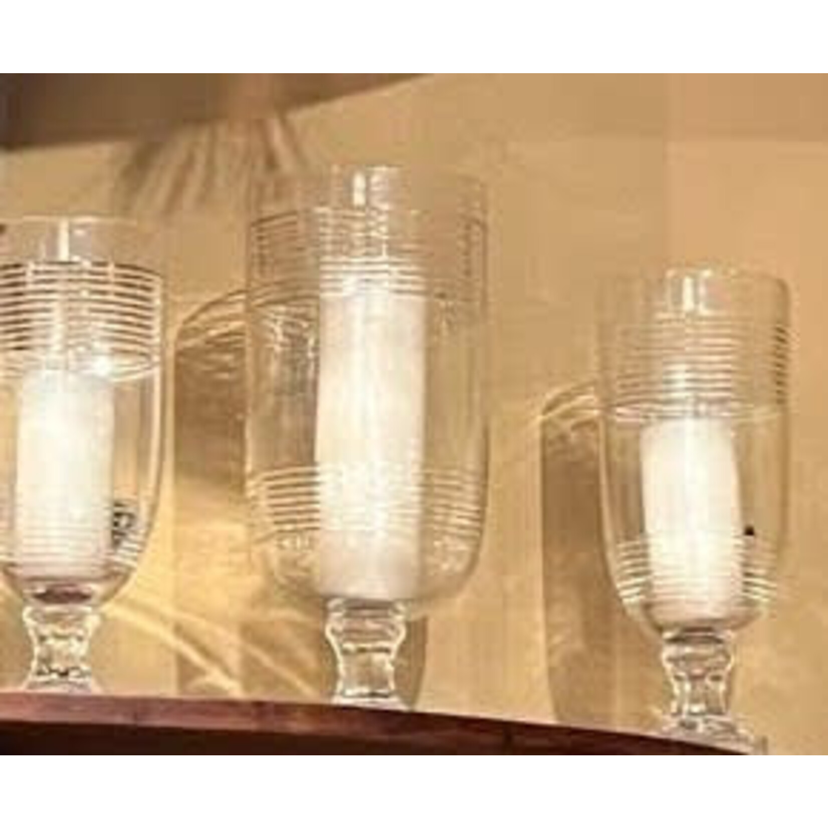A Sanoma Tiffany Cut Glass Hurricane Lamp Lantern Candle Holder Vase Large
