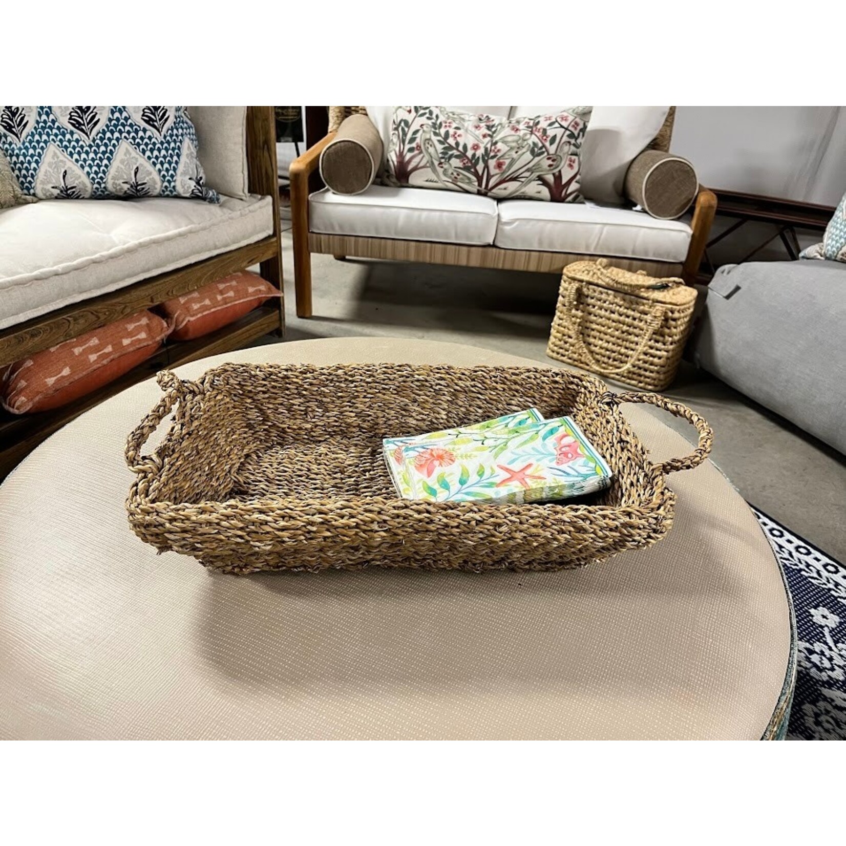 Napa Home and Garden Seagrass Tray With Handles