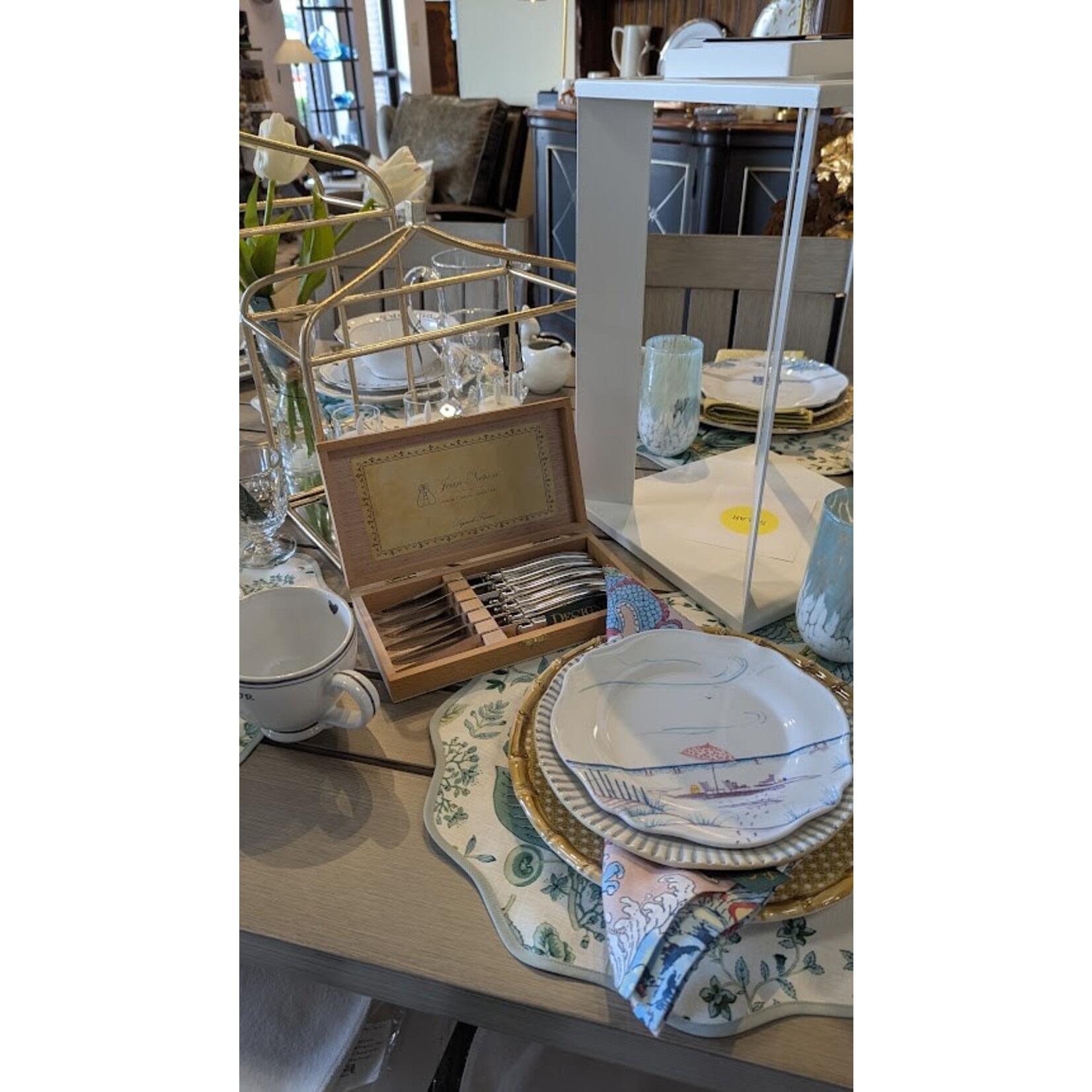 Juliska Country Estate Seaside Melamine Salad Set of 4 Pastel Blue & Multi
