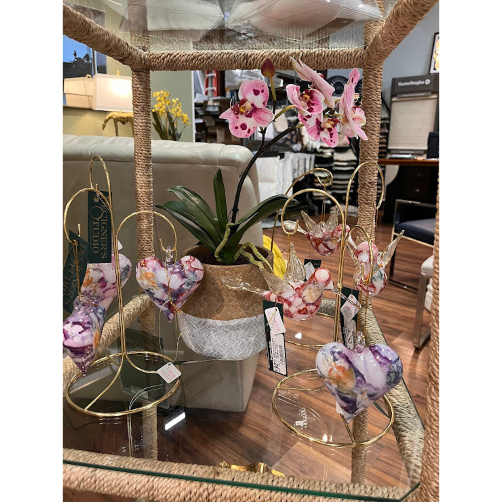 Winward Floral & Seasonal Decor Artificial Lavender White Phalaenopsis Orchid Root Ball 14"