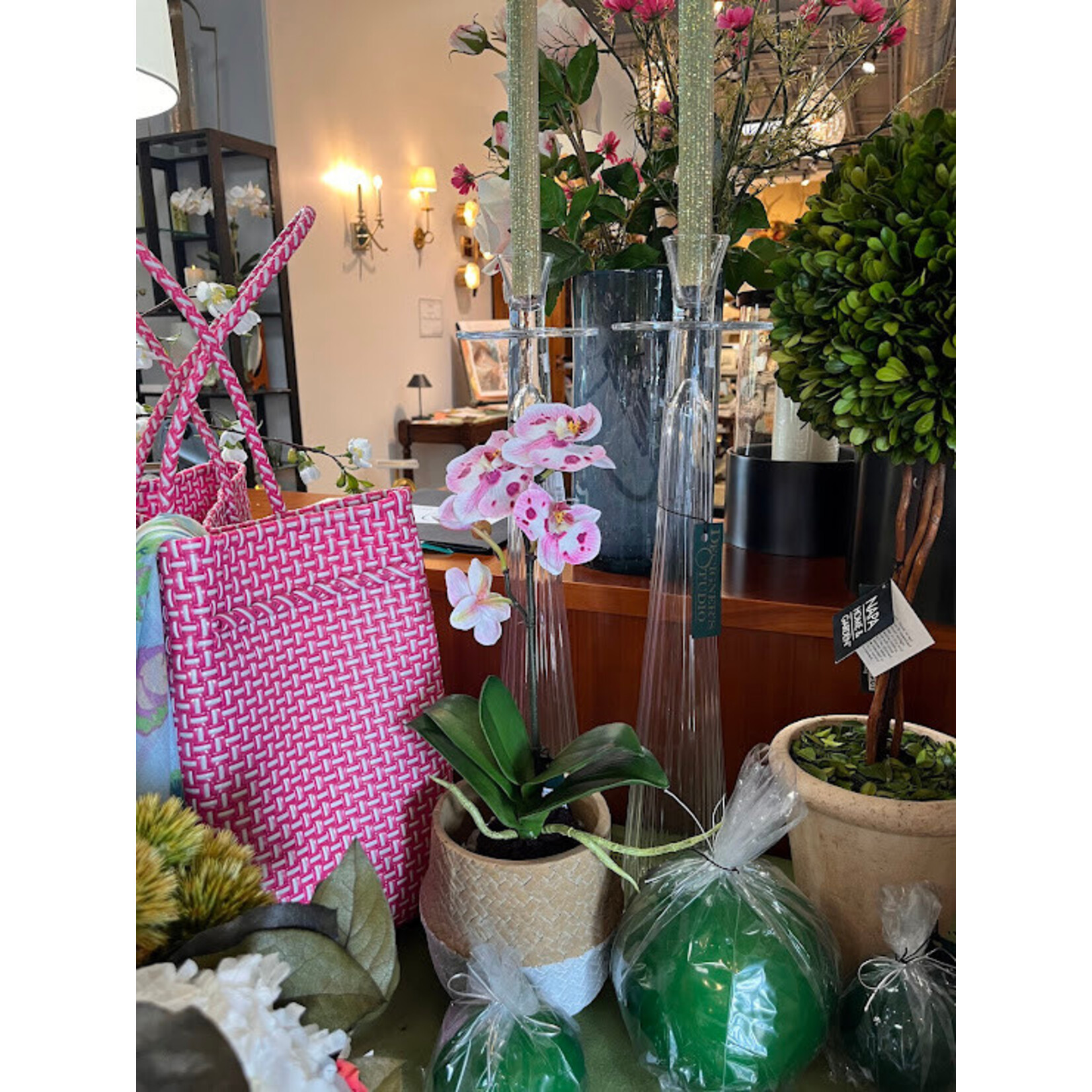 Winward Floral & Seasonal Decor Artificial Lavender White Phalaenopsis Orchid Root Ball 14"