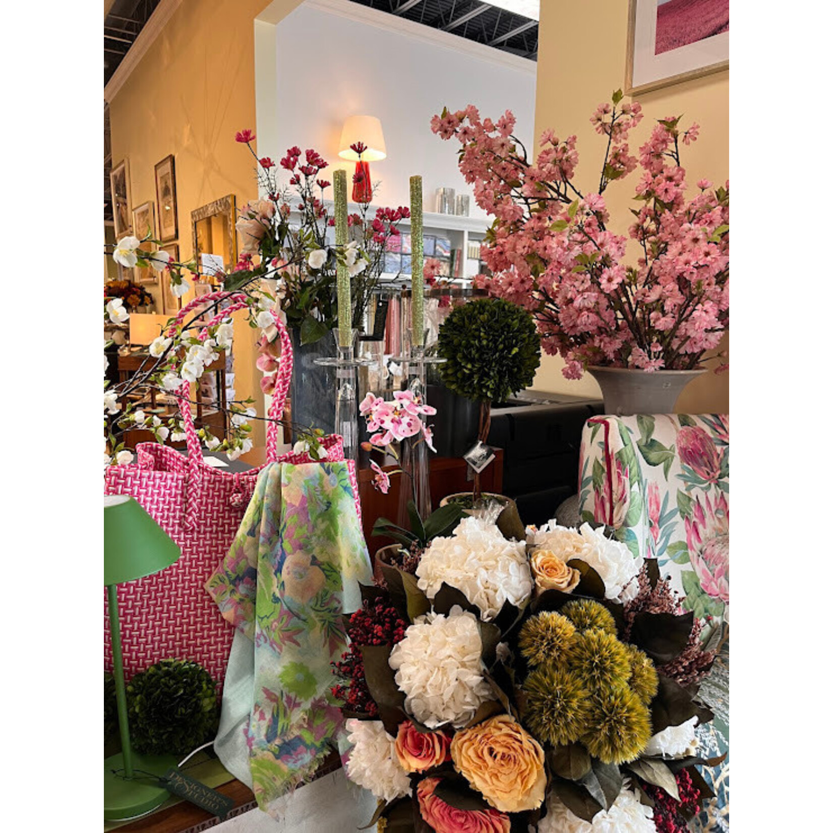 Winward Home Artificial Lavender White Phalaenopsis Orchid Root Ball 14"