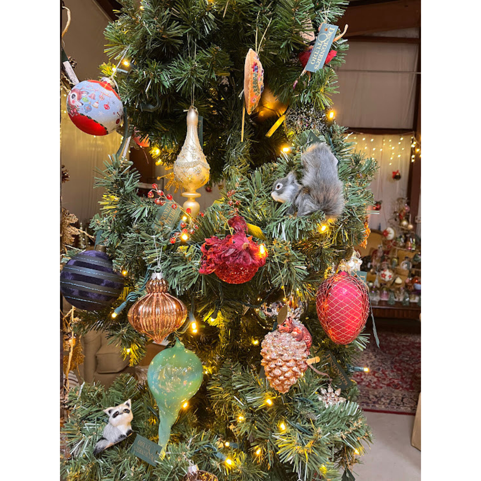 Katherine's Collection Burgundy Jewel Tone Nativity Fluffle Small   Bird Ornament