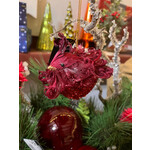 Katherine's Collection Burgundy Jewel Tone Nativity Fluffle Small   Bird Ornament