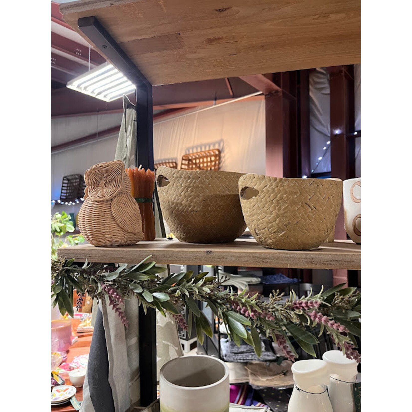 Napa Home and Garden Basket Weave Natural Cachepot - Small 6" x 4"