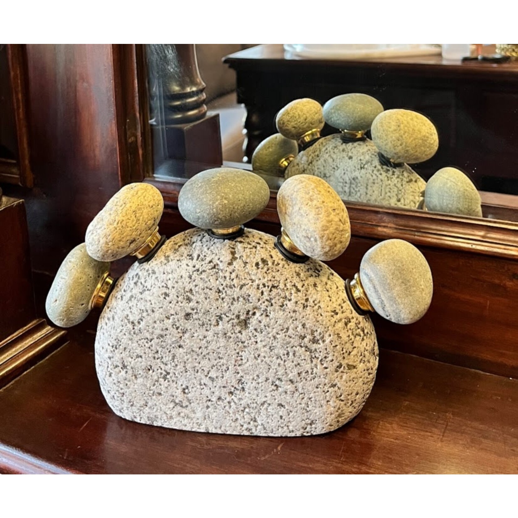Funky Rock Designs Stone Wine Stopper Holder