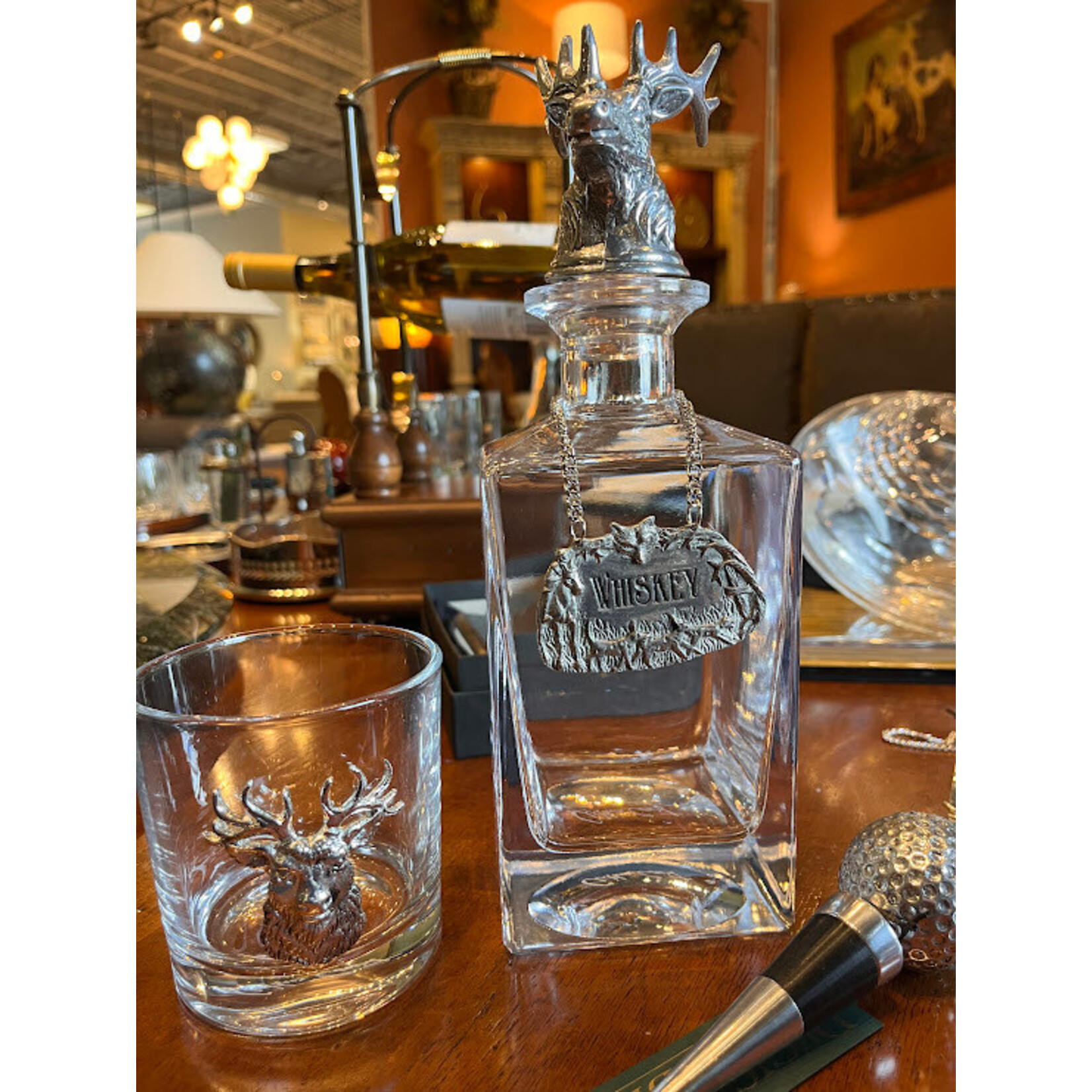 Vagabond House Pewter Hunt Decanter Tag Whiskey