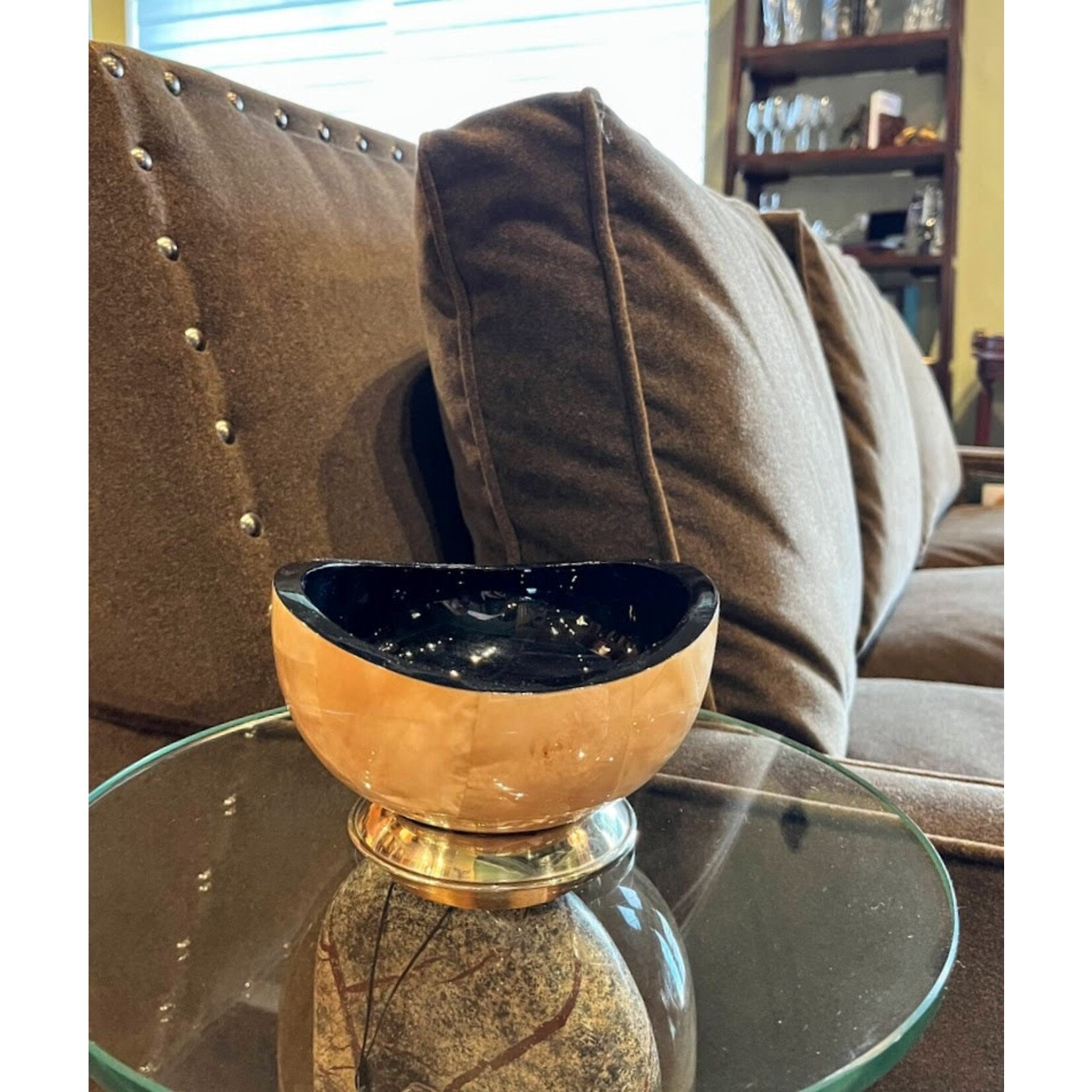 LaDorada Burl Veneer Accent Bowl