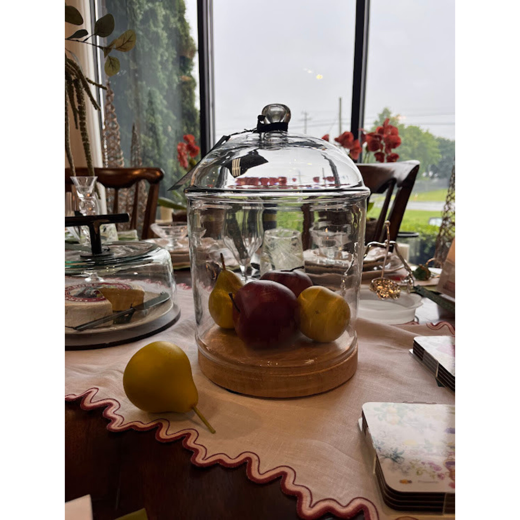 Napa Home and Garden Adrien Glass Cloche with Wood Base