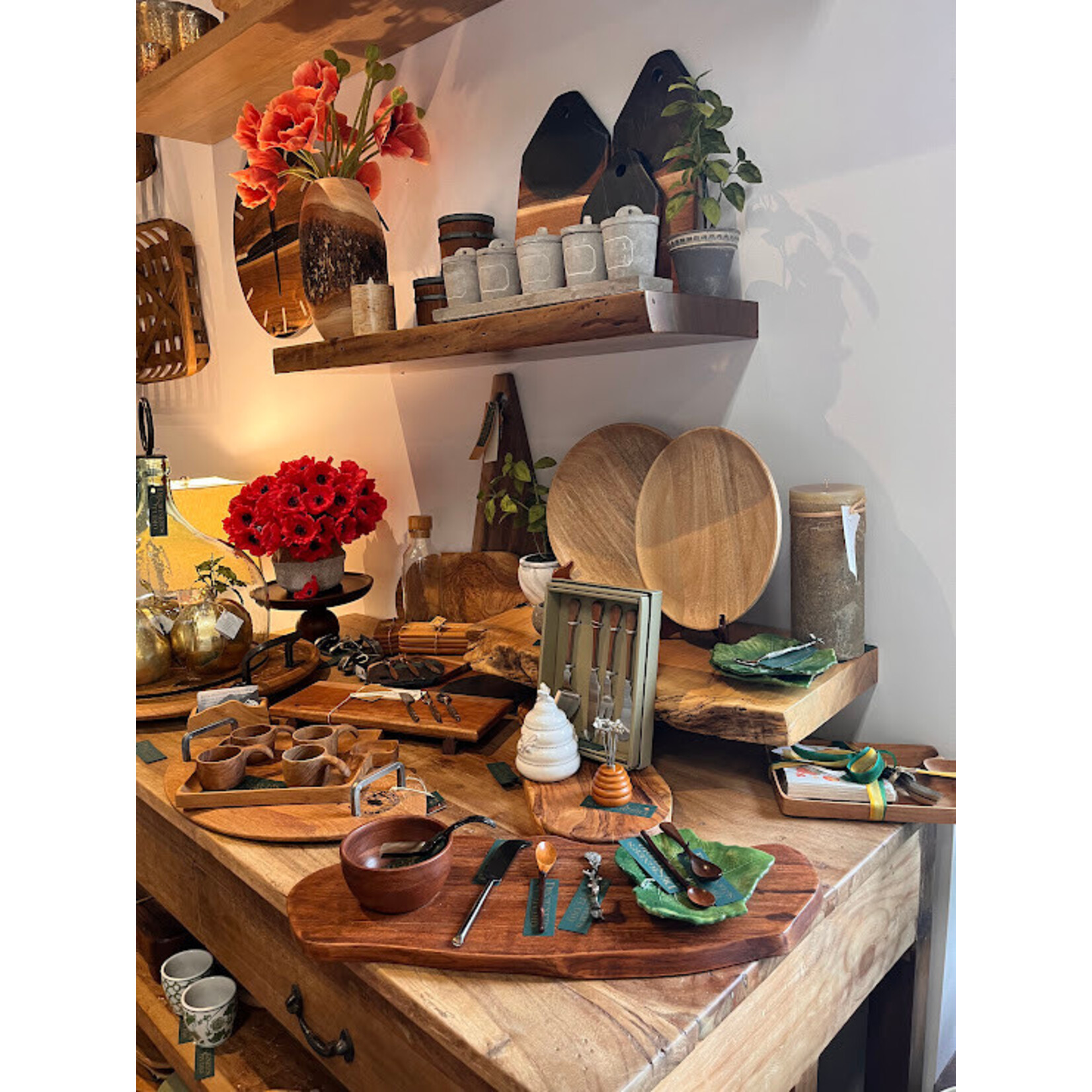 Zodax Redwood Teak Organic Shaped Tray with Bowl