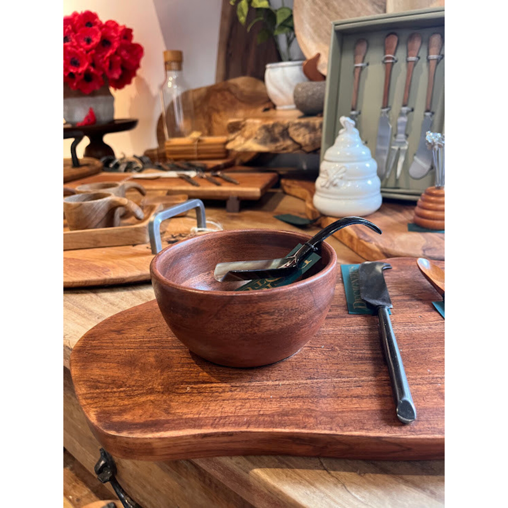 Zodax Redwood Teak Organic Shaped Tray with Bowl