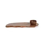 Zodax Redwood Teak Organic Shaped Tray with Bowl