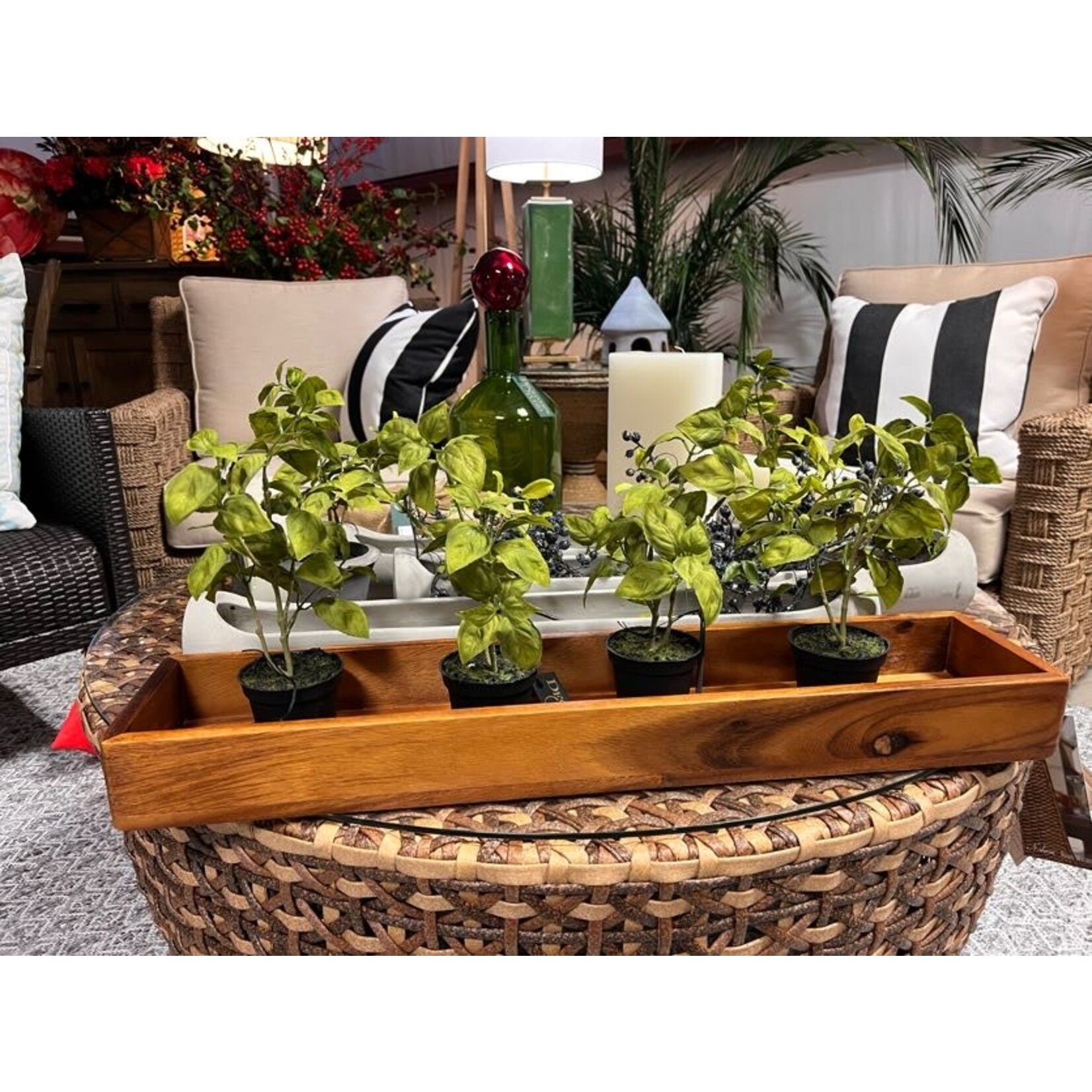 Tremont Floral Rectangular Wooden Tray 26x5.5x2.25