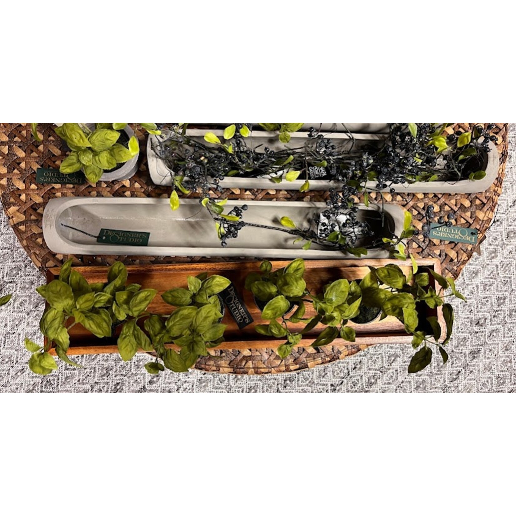 Tremont Floral Rectangular Wooden Tray 26x5.5x2.25