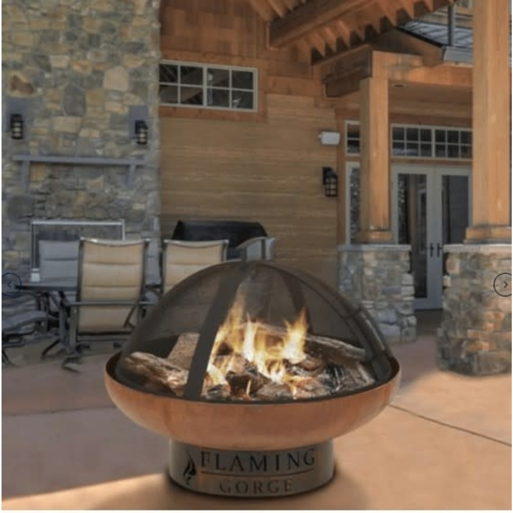 Flaming Gorge Gobi Canyon Corten Steel Fire Pit 28"