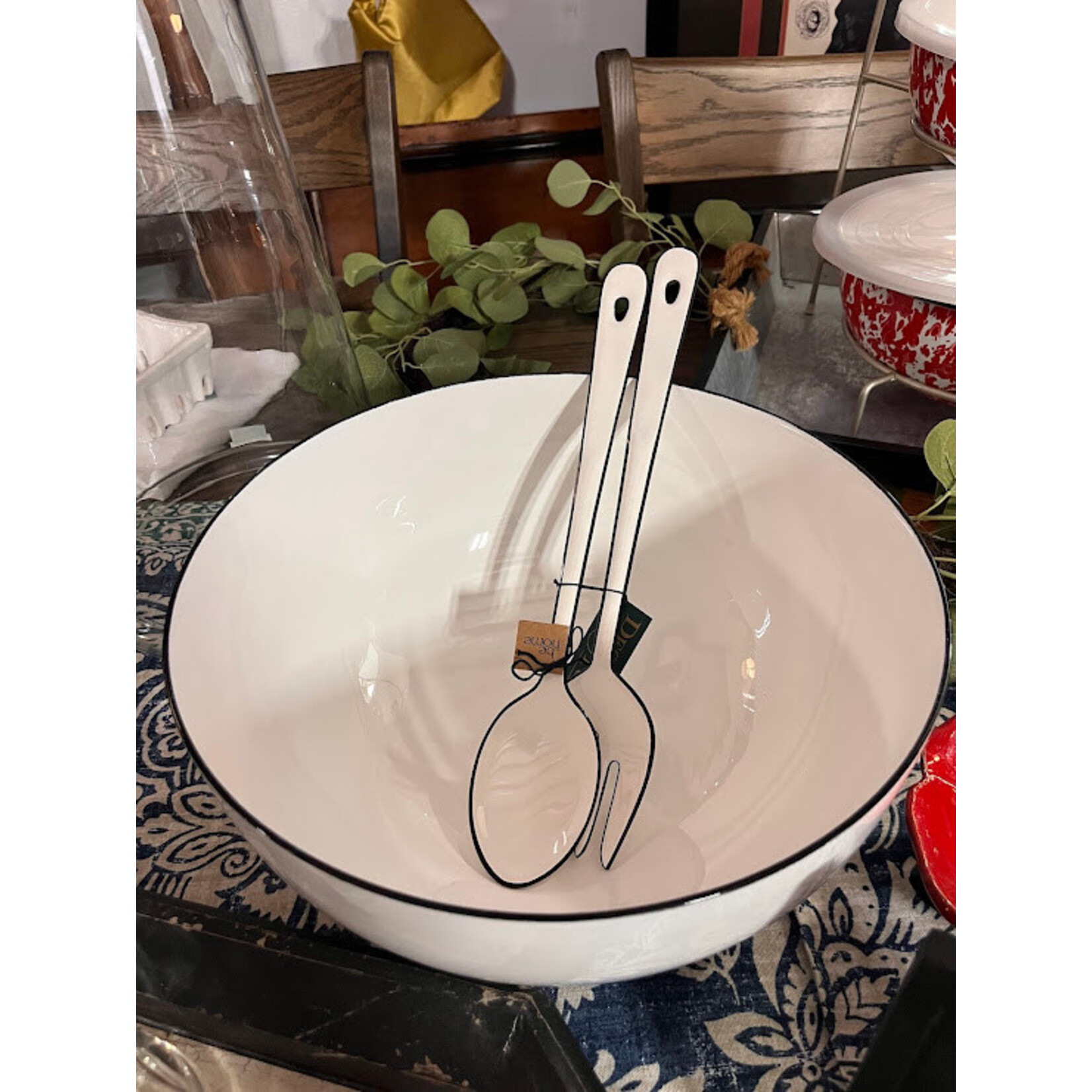 be Home Harlow White Enamel-Coated Stainless Steel Bowl