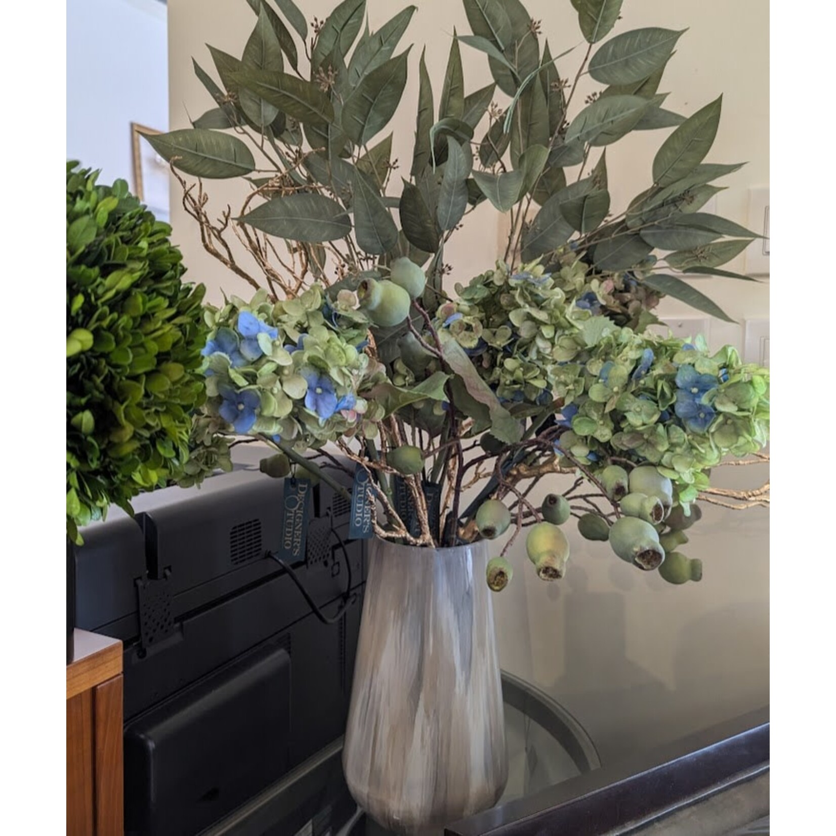 Winward Home Artificial Eucalyptus Green Pod Spray Branch 24.5"