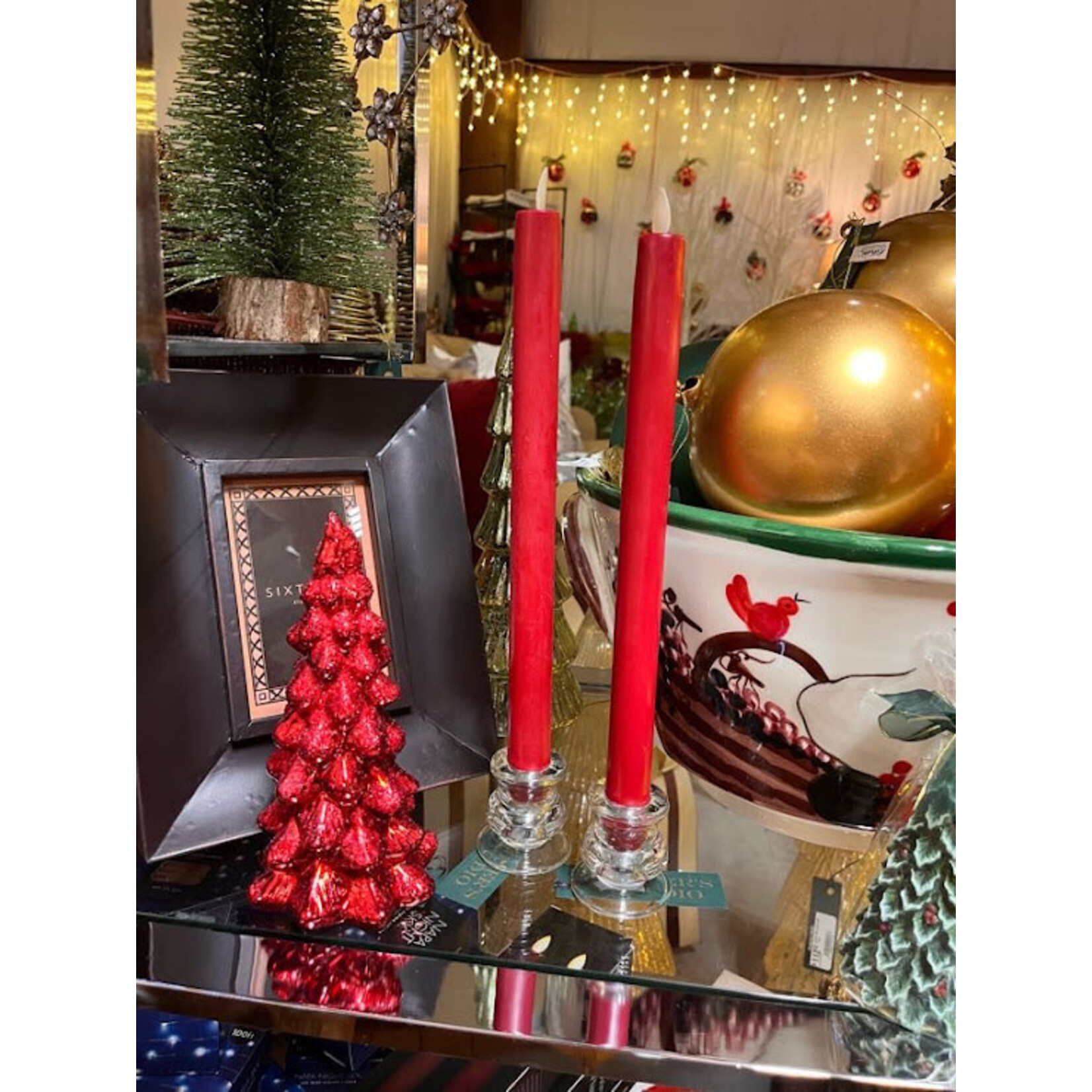 Point a la Ligne Small Pillar Glass Candle Holder