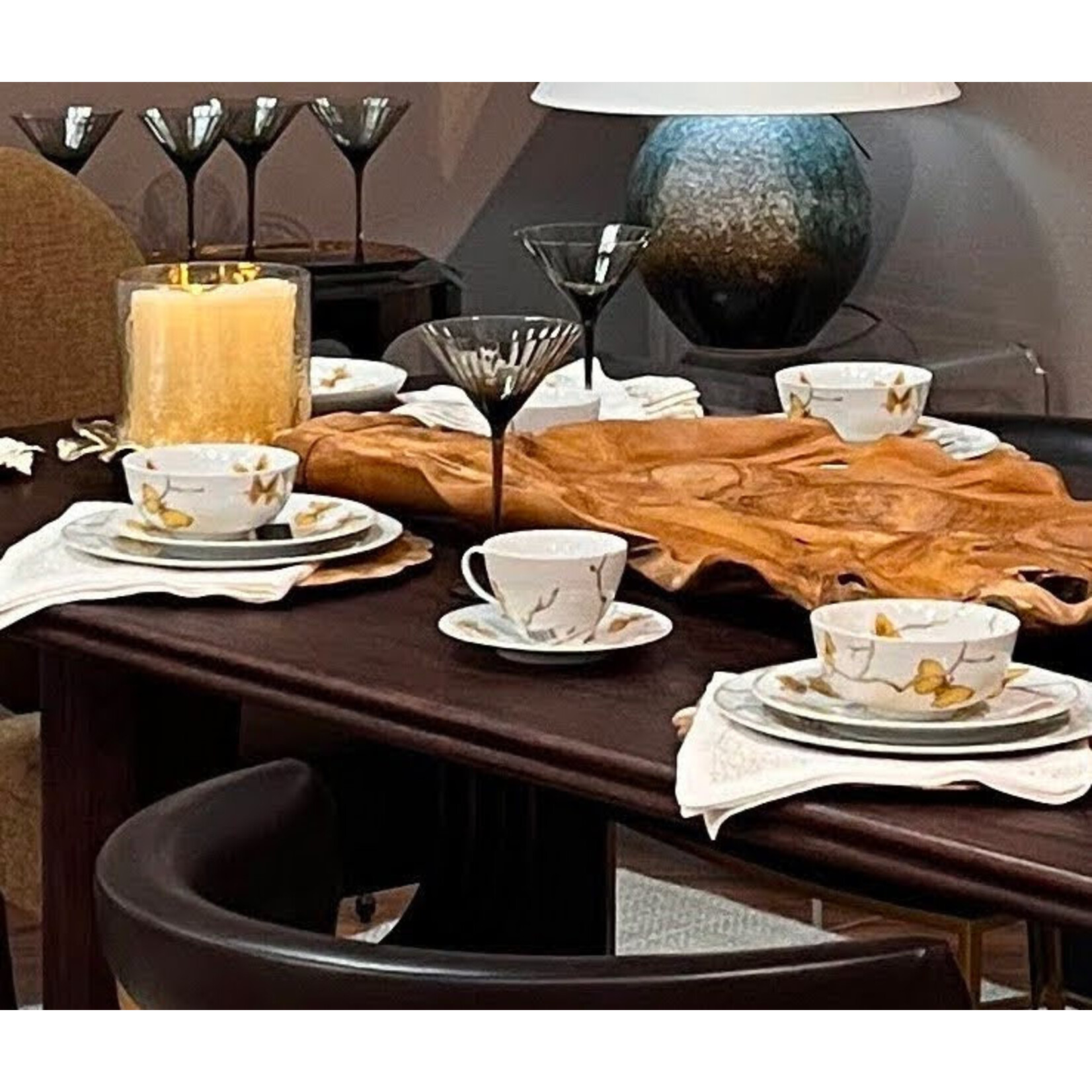 Kim Seybert Pin Dot Napkin in White Gold Silver