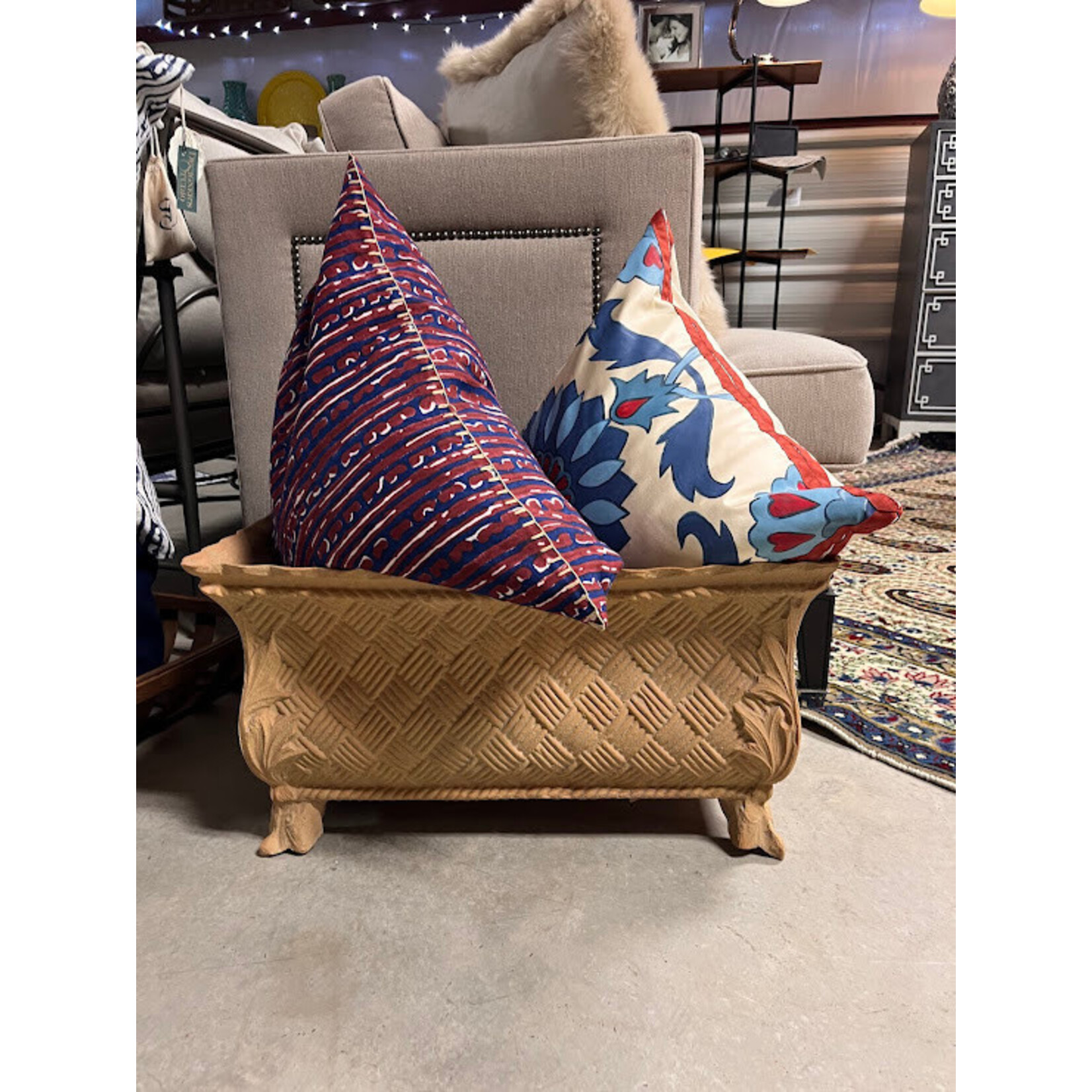 Capital Garden Products Basket Weave Lightweight Weather-Resistant Trough Planter