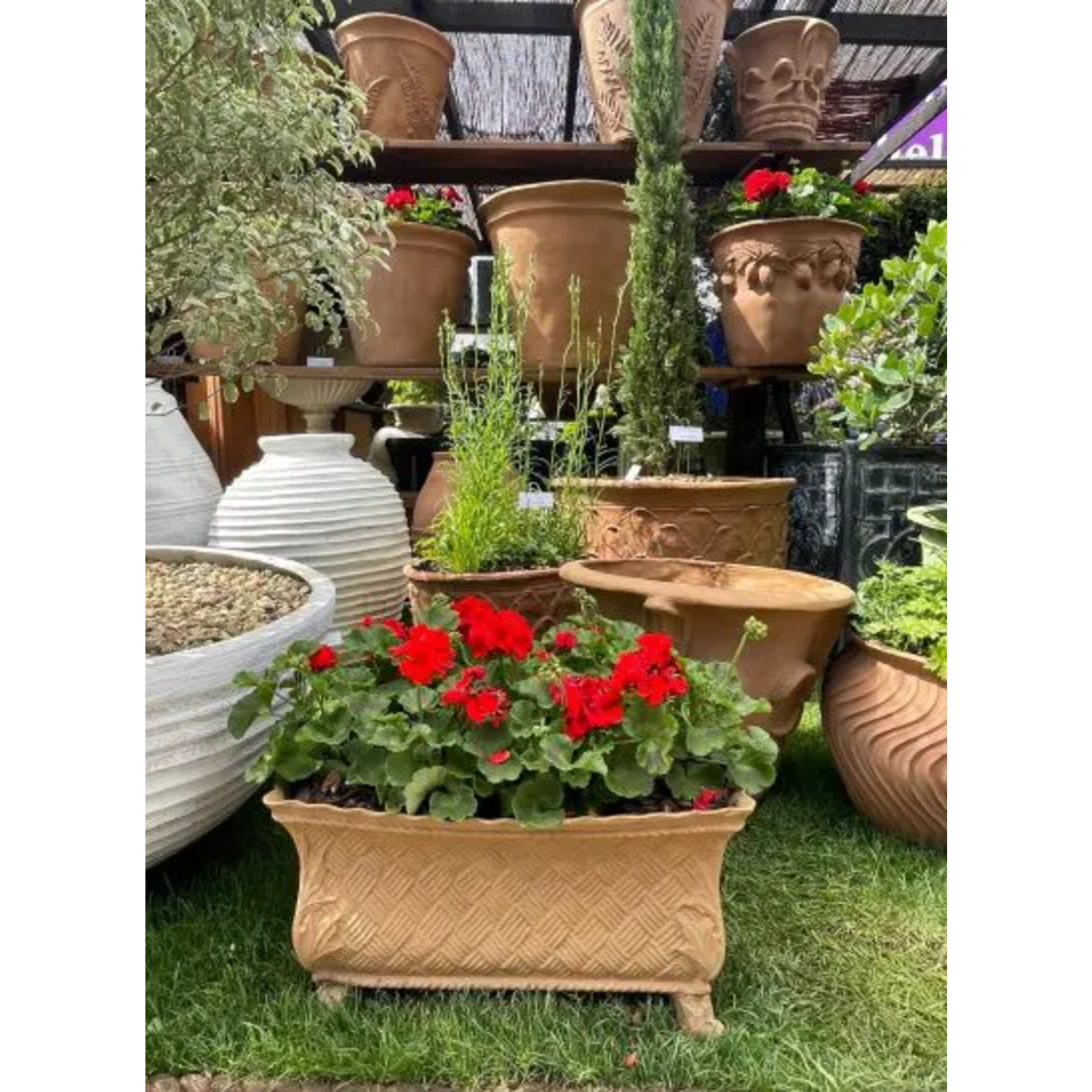 Capital Garden Products Basket Weave Lightweight Weather-Resistant Trough Planter