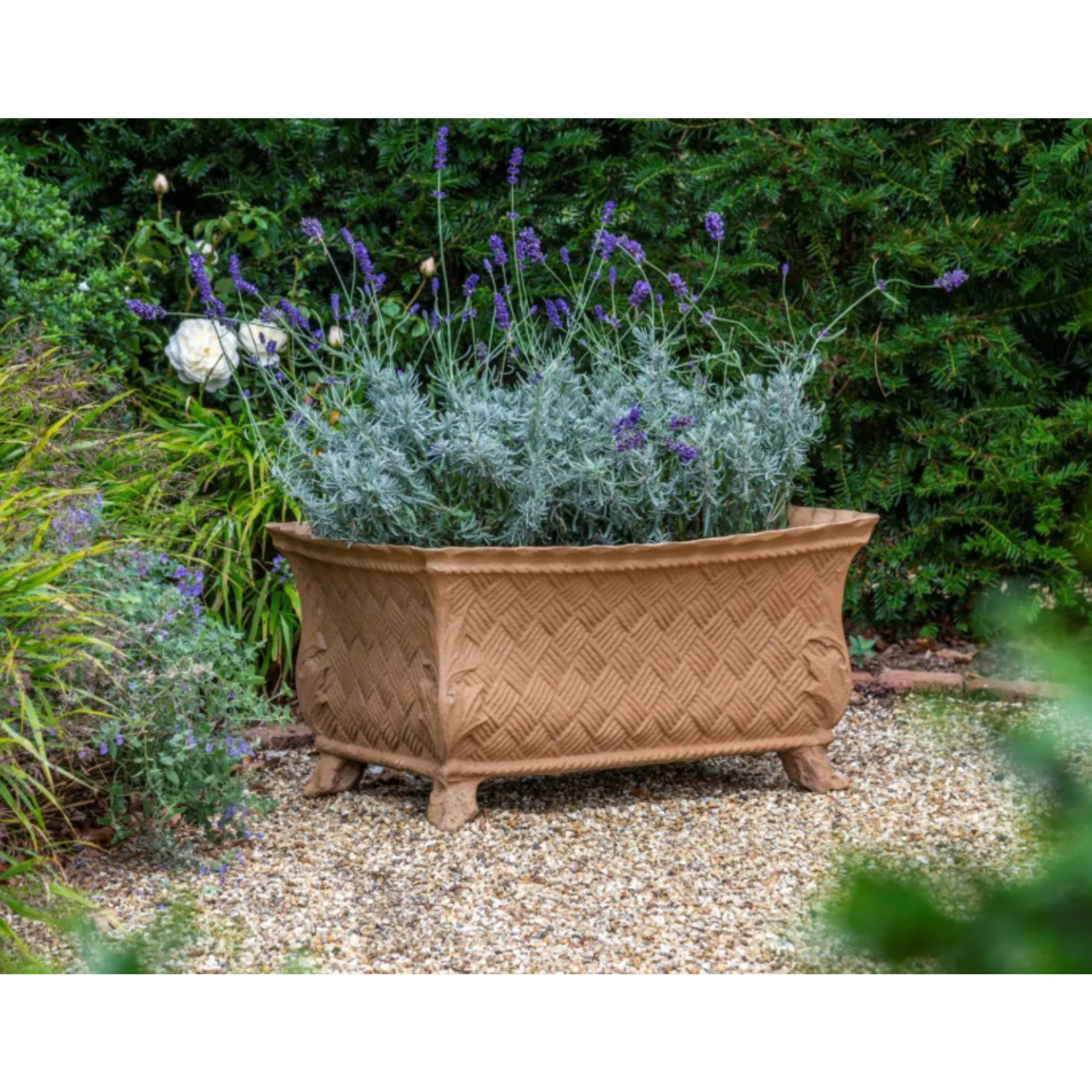 Capital Garden Products Basket Weave Lightweight Weather-Resistant Trough Planter